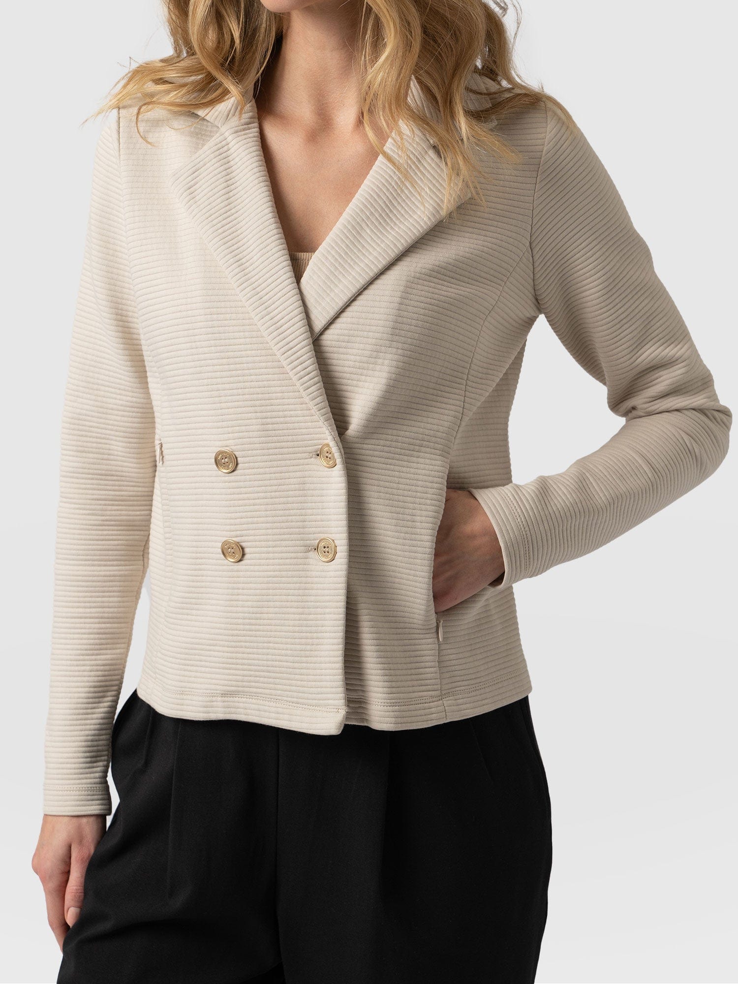 Rowan Jacket Light Beige Ottoman - Women's Jackets | Saint + Sofia® EU